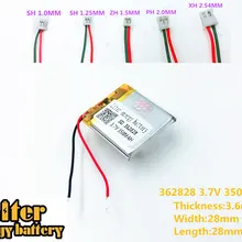 362828 3,7 v 350mAh литий-ионная аккумуляторная литий-полимерная батарея 362828 plug литий-полимерная аккумуляторная батарея