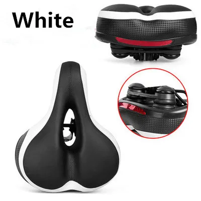 

Bicycle Saddle Seat Soft Silicone With Reflective Stickers MTB Road Bike Rear Light Cycling Hollow Cushion Saddle Wide Thicken
