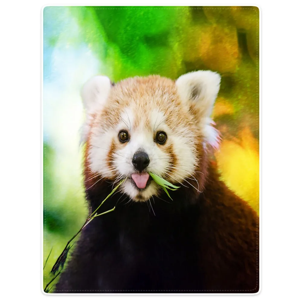 

HommomH Blanket Throw Comfort Warm Soft Plush Throw For Sofa Red Panda Tongue Cute Dream Green