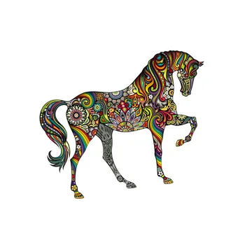 

Flower Horse Sticker On Clothes Heat Transfer Washable Clothing Deco New Design Diy Accessory Badges Applique
