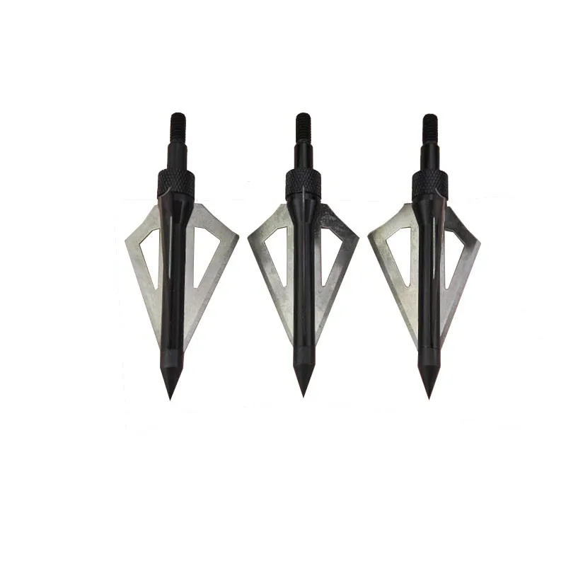 12 Pcs Hunting Arrow Tips 110 Grains Arrow Points Compound Bow Archery Arrowheads Blades Arrowhead Shooting 3 Fixed Blades c@