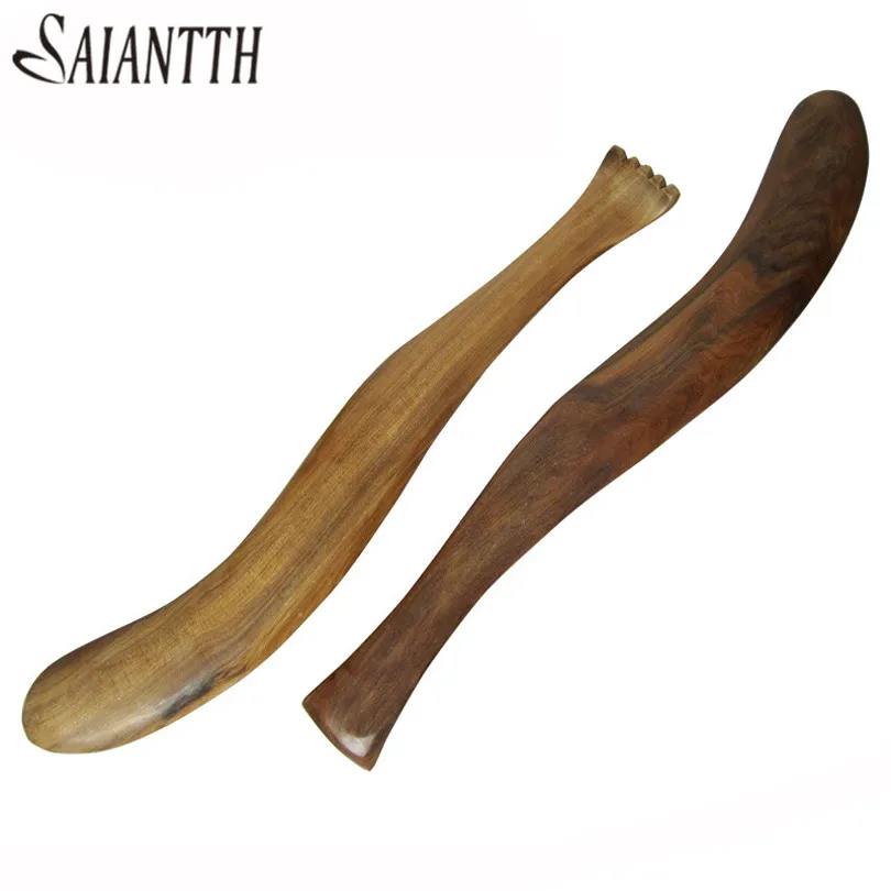 

SAIANTTH fragrant sandalwood Tickling massage S-shaped tickle-yourself Scrapping knock back wood massager health care goods