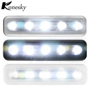 

Konesky Mini Wireless Wall Light Closet Lamp 5 LED Night Light Home Lighting for Under Kitchen Cabinets