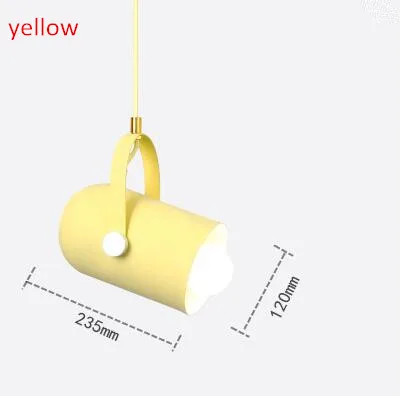 Скандинавский красочный подвесной светильник, Регулируемый угол наклона E27, подвесной светильник, подвесной светильник, домашний декор, светильник для бара, точечный светильник - Цвет корпуса: Цвет: желтый