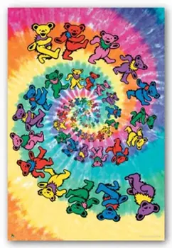 

Best Nice Grateful Dead Spiral Bears Print Poster Cloth Fabric Poster For Bedroom Canvas Posters As A Gift Silk Posters
