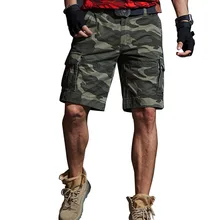 Камуфляжные шорты Карго, летние шорты для мужчин, армейские тактические шорты, мужские военные армейские Hombre, Модная стильная повседневная Рабочая одежда