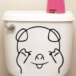 Прекрасный свинья Туалет водонепроницаемый наклейки для ванной спальня холодильник компьютер двери декор Детская комната наклейки на