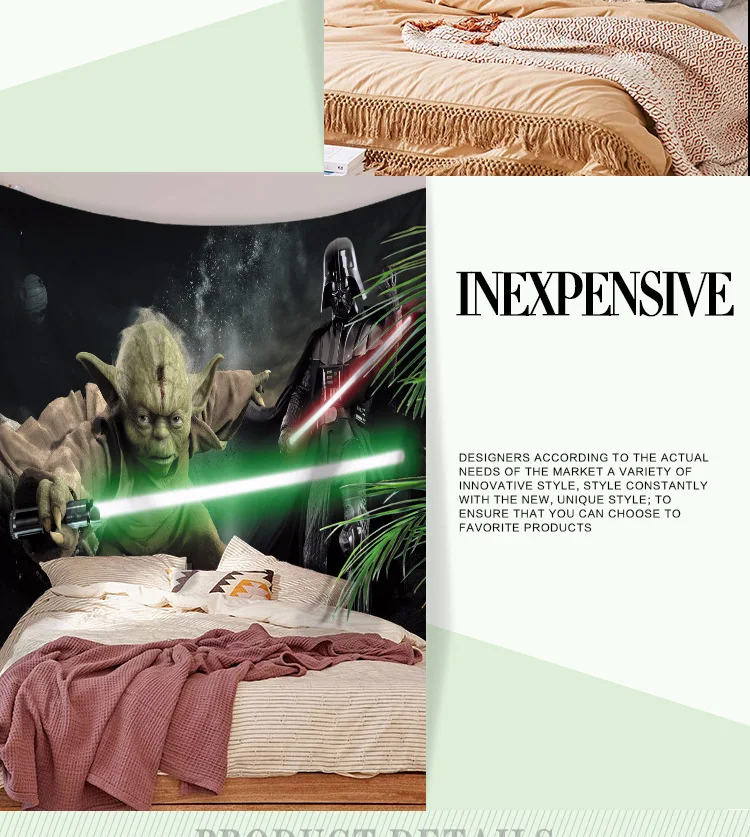 Звездные войны черный воин печать настенная висящая скатерть гобелен красочный Мат для йоги кровать-подушка индийский Настенный декор