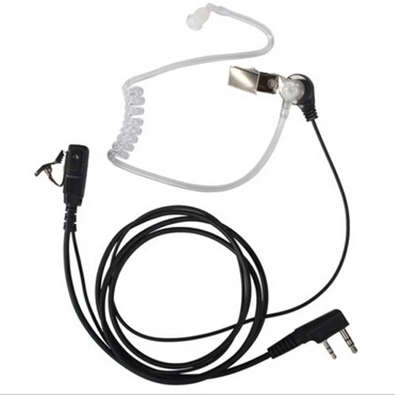

FBI Style 2Pin Flexible Throat Microphone Headset Walkie Talkie Earpiece Air Tube Security Headphone For Kenwood TYT Baofeng