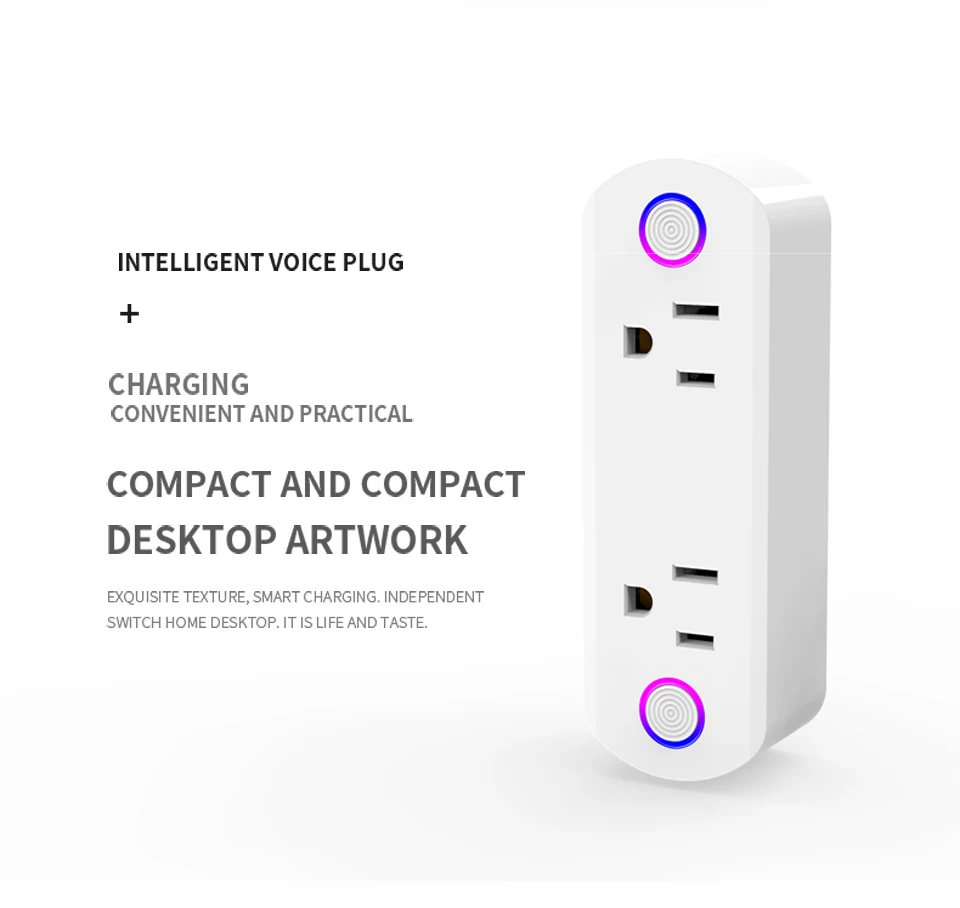 Wifi Smart Plug 15A 2 в 1 двойной выход с дистанционным управлением розетка для мониторинга энергии совместима с Alexa Echo/Google Home/IFTTT