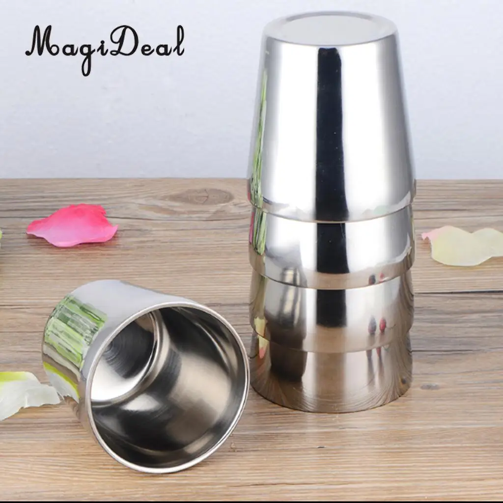 3x 180ml Modern Stainless Steel Cups Pint Cup Coffee Beer Mug Kids Tumbler
