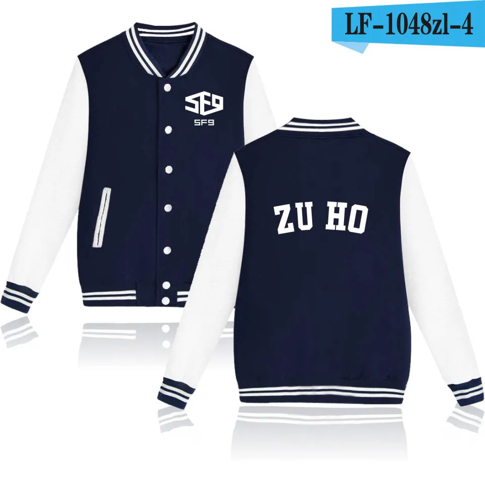 SF9 Kpop крутая бейсбольная куртка с рисунком Мода SF9 idol бойфренд Стиль Девушки Женщины/Мужчины Повседневная Новая бейсбольная куртка XXS-XXXXL - Цвет: Королевский синий