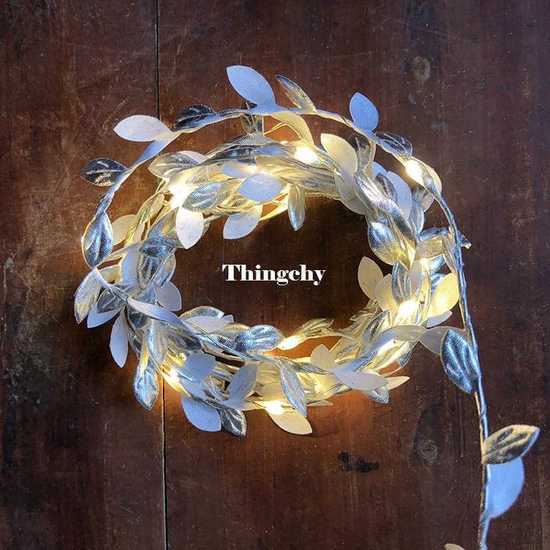 Pequenas Folhas Guirlanda Luz Fio de Cobre Levou Bateria Luzes da Corda para o Casamento de Fadas Floresta Mesa de Natal Partido Home Decoração 22 High Quality battery led wire