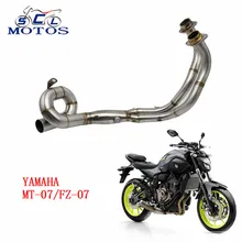 Sclmotos -MT07 Stainless Steel Front Mid Pipe Motorbike Motorcycle Exhaust Muffler Middle Link Pipe for YAMAHA MT07 MT-07