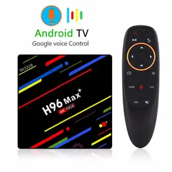 H96 MAX + Google Voice управление умные телевизоры BOX Android 8,1 Rockchip RK3328 4 ГБ 64 ГБ потокового Google Play Netflix HD Youtube К