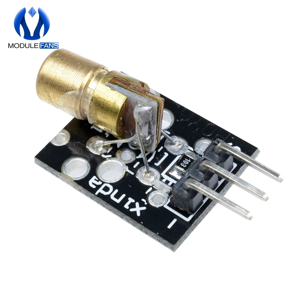 2 шт. KY-008 650 нм 5В красный лазерный датчик 6 мм 5 мВт модуль передатчика Dot диод Медная головка для Arduino Совместимость с UNO MEGA 2560