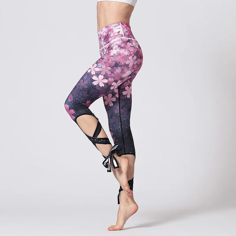 2018 New Pattern Wrap Type Legging Pants For Women Sportting Bandage Print Leggings Plus Size