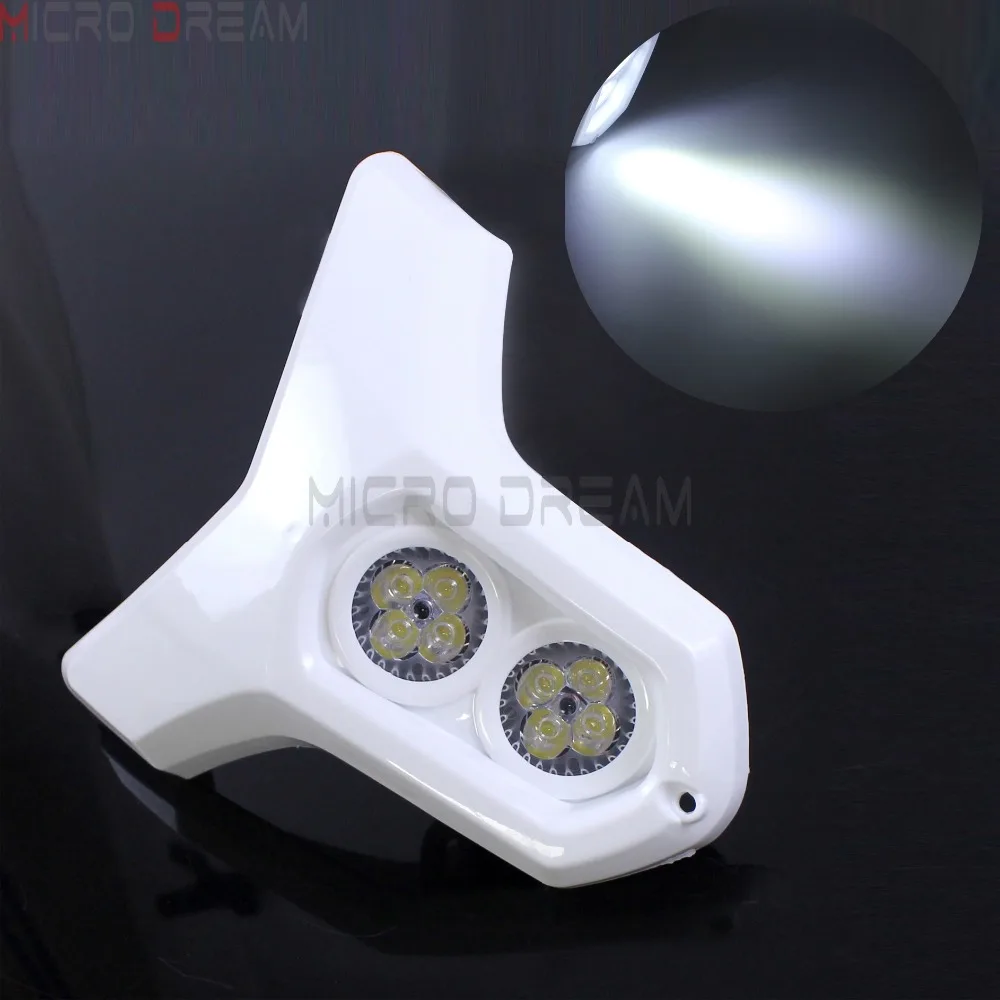 

Motorcycles Dual Light LED Headlight Fairing 12v 8w Dirt Bike Front Lamp For Kawasaki Yamaha Ducati Honda CRF CBR CR Universal