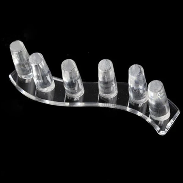 Новый 6 палец S Форма Jewelry Кольцо Дисплей Держатель подставка (прозрачный)|ring display