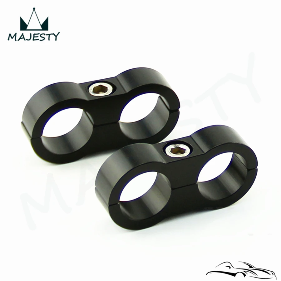 

2pcs AN -10 AN10 19MM Braided Hose Separator Clamp Fitting Adapter Bracket Black