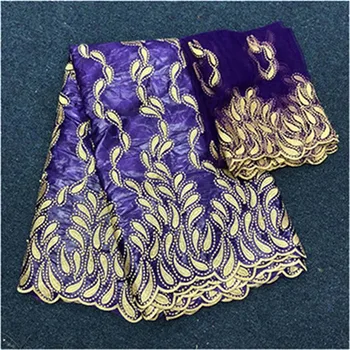 

African lace fabric fshion embroidery bazin riche fabric 2019 nouveau blace nigerian lace farbics 5+2yards/lot LY