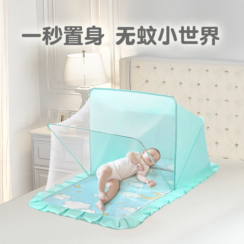Детская кровать с противомоскитной сеткой, детская кроватка для младенца, модное украшение в детскую комнату, складная мальчиков кровати