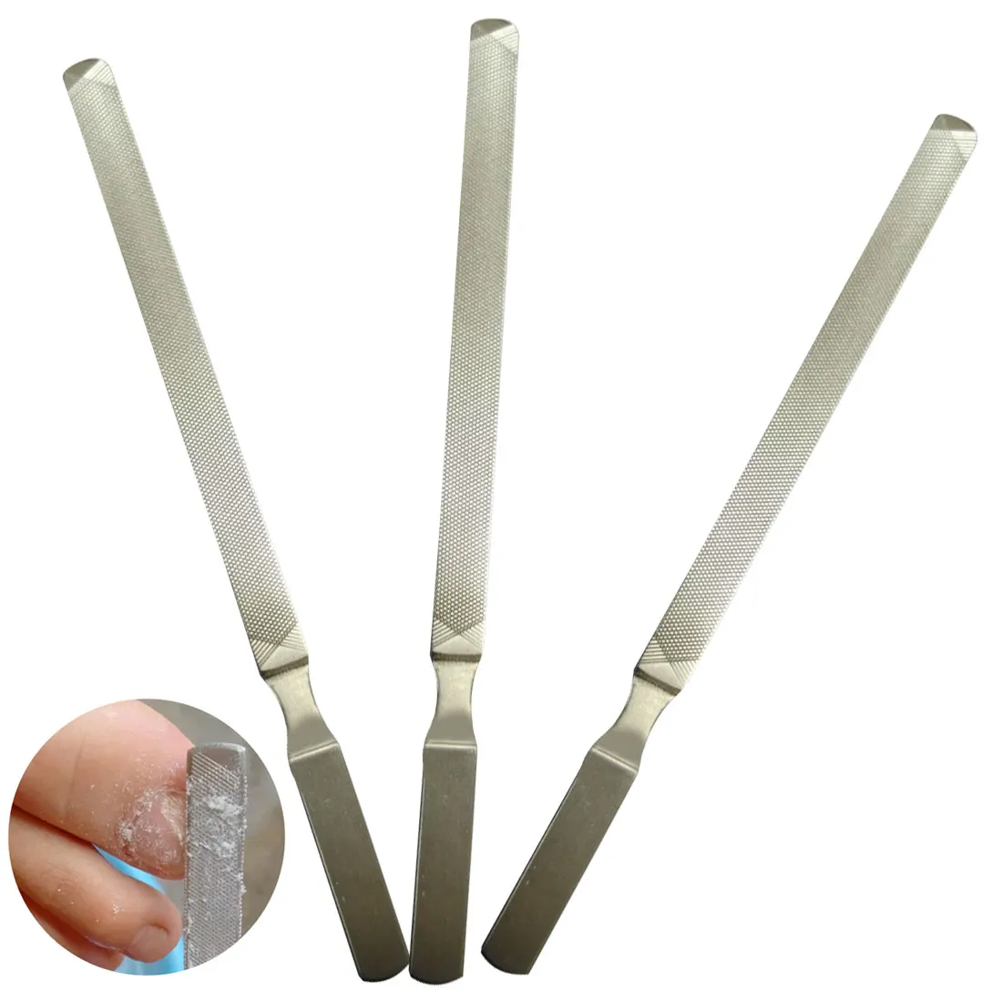 

Nail File Polishing Tool Four Sides Large Gray Professional Special Thicken Stainless Steel Pedicure Nail Gray for Onychomycosis