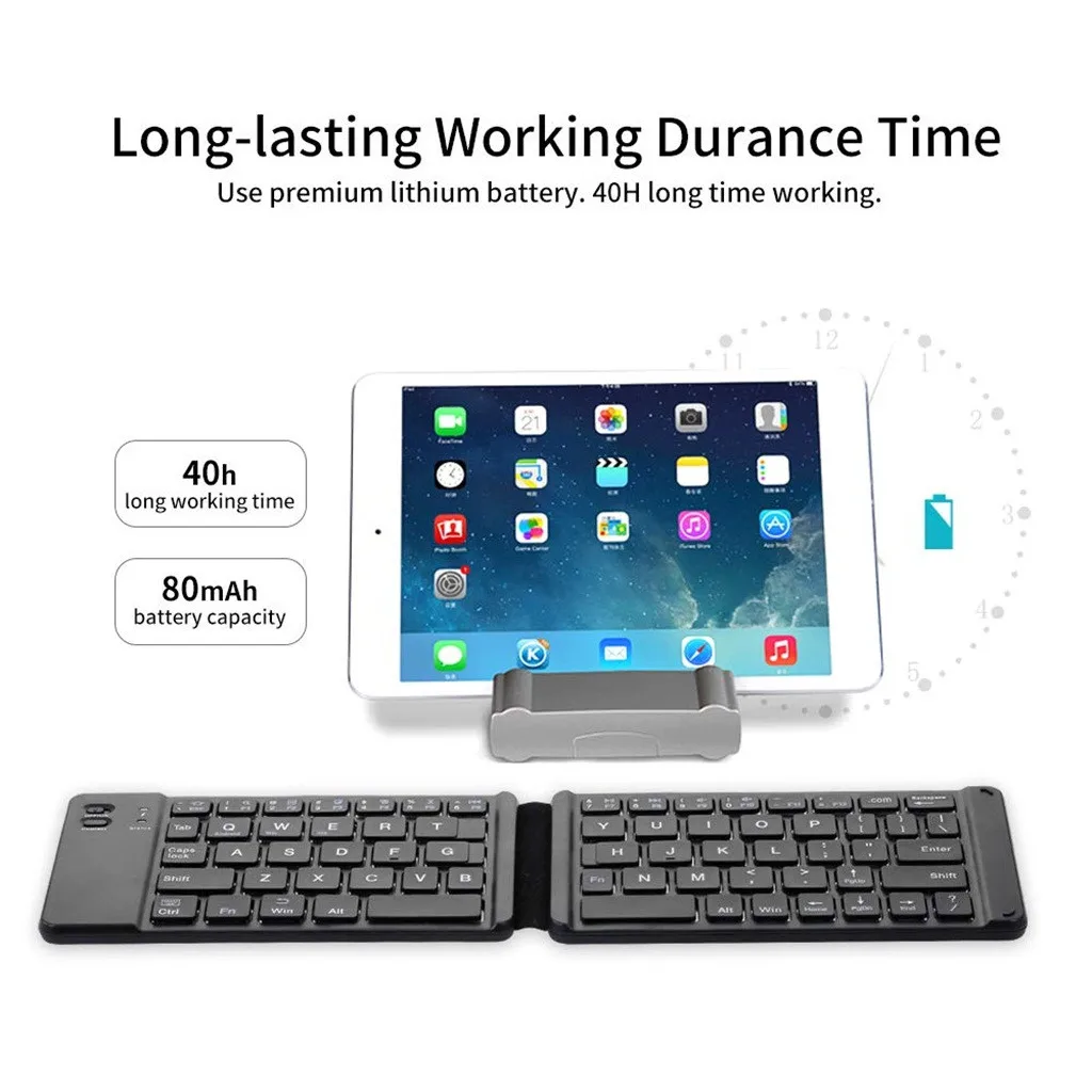 

Light and Handy Bluetooth 3.0 Folding Keyboard, Foldable BT Wireless Keypad For IOS/Android/Windows ipad Tablet phone T20G