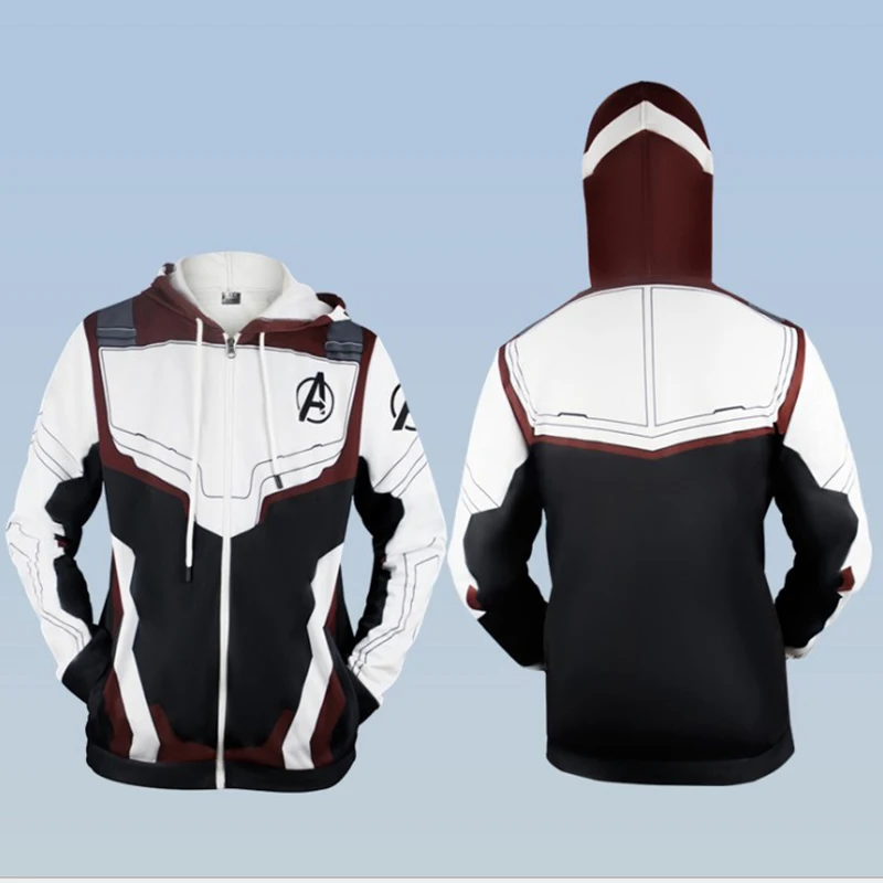 Avengers Endgame Quantum Realm Cosplay Costume Superhero Captain America Iron Man Black Widow Hoodie Sweater Coat Jacket +Pants