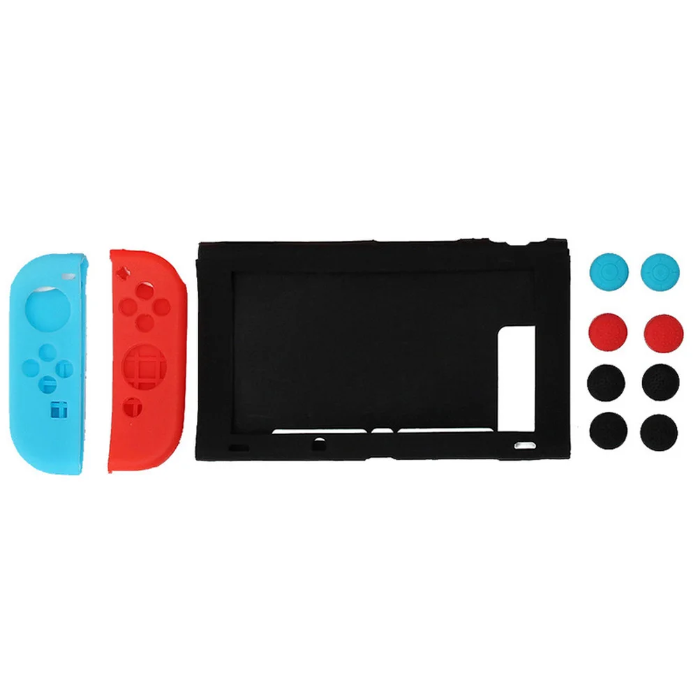 11 in 1 Silicone Case for Nintend Switch NS Console Protective Skin Cover with Stick Grip Caps for JoyCon 11 in 1 Silicone Case for Nintend Switch NS Console Protective Skin Cover with Stick Grip Caps for JoyCon