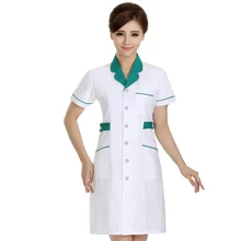 Pharmacy 2017 new white beauty salon waist slim nurse half sleeve short sleeved clothing