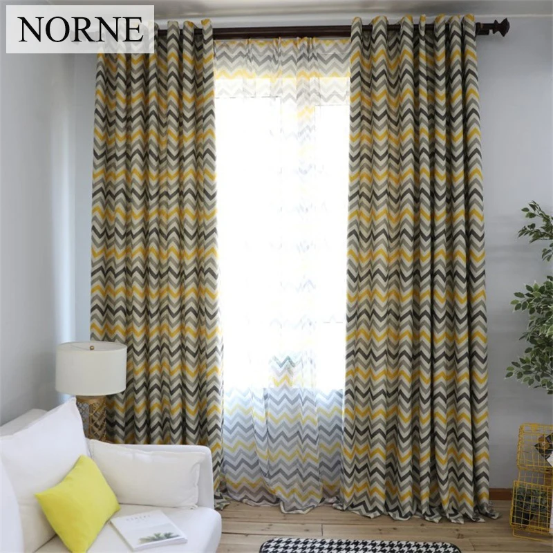 

NORNE Modern Geometric Pattern Window Treatment Blackout Curtains Drapes for Bedroom Living Room Kitchen Door Blinds Curtain