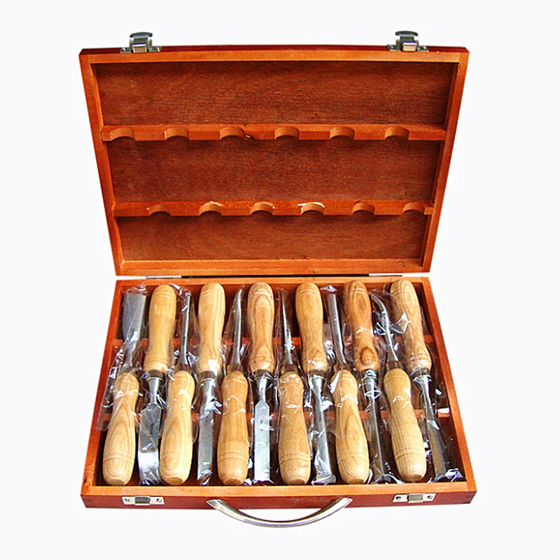 12 pcs Professional Wood Carving Set Wood Working Tools Chisel Kit