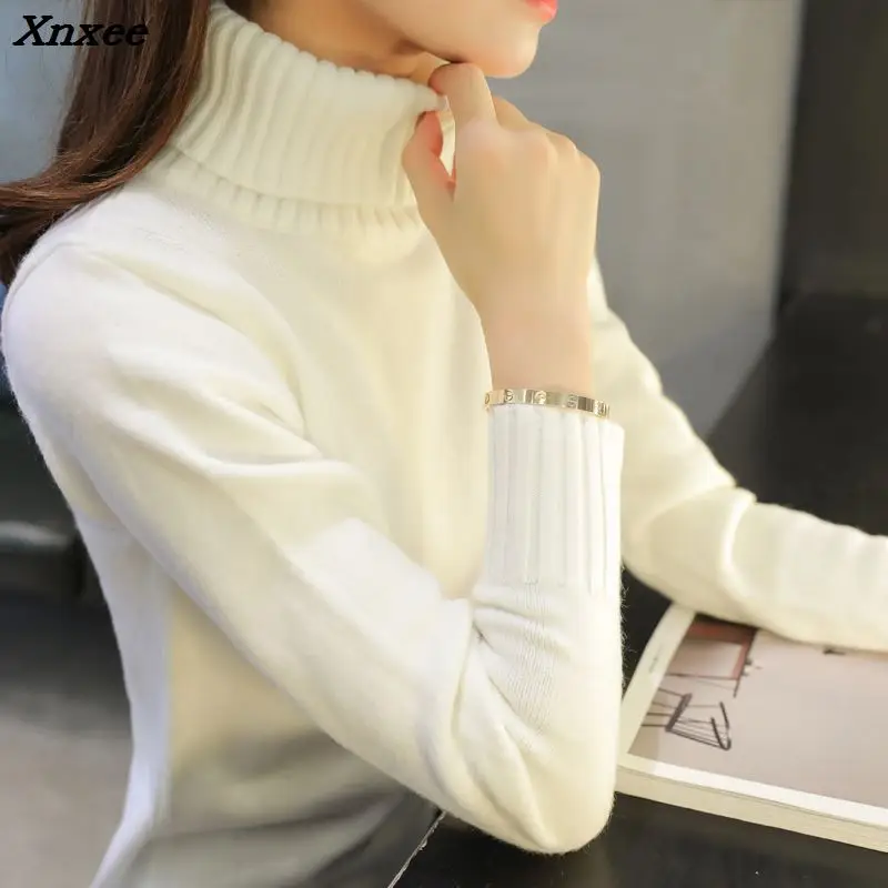 Hitz turtleneck female winter 2018 Korean long sleeved all-match bottoming sweaters Xnxee