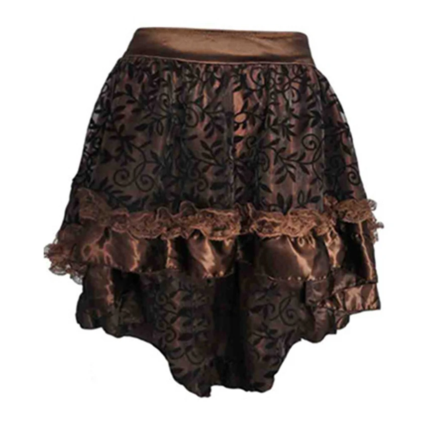 Abbille Brown Satin And Mesh Steampunk Gothic Vintage Skirts matching ...