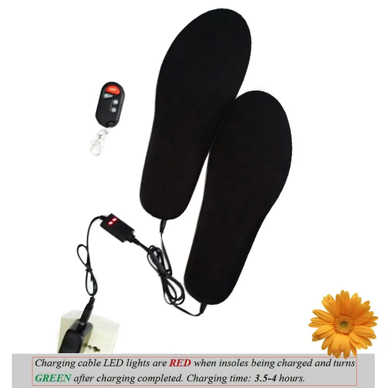 3.7V Best New Year Gift USB Charging Electric Powered Heated Insoles For Ski Snow Shoes Boots Winter Keeping Feet Warm Women Men Outdoor Foot Warmer Electric Heating Insole with Rechargeable Bulit-in 1800mAh Li-Battery Warming Cold Feet in Harsh Winter