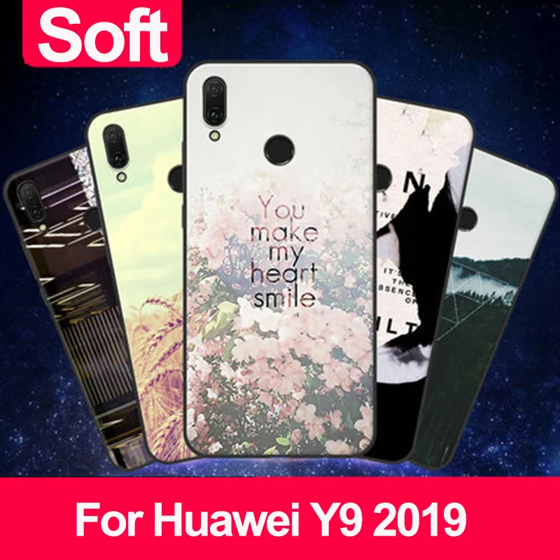 Чехол 6 5 дюйма для Huawei Y9 2019 мягкий чехол с мультяшным рисунком Y 9 защитный чехлы