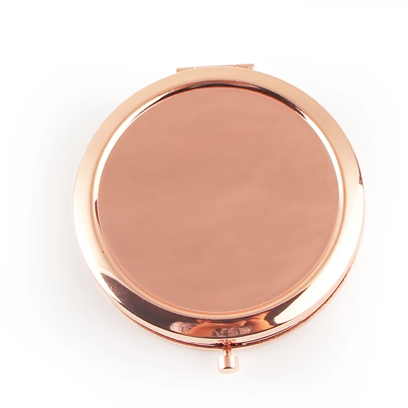 Round Mirror Compact Blank Plain rose gold Colour For DIY gift mirror