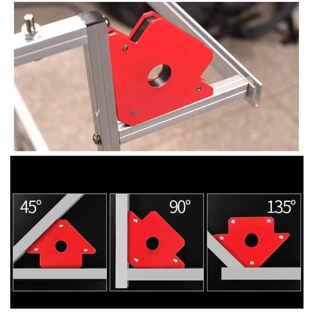 Gaoominy Adjustable Angle Magnetic Welding Holder90 Degree Welding Magnet Corner Color : Red 