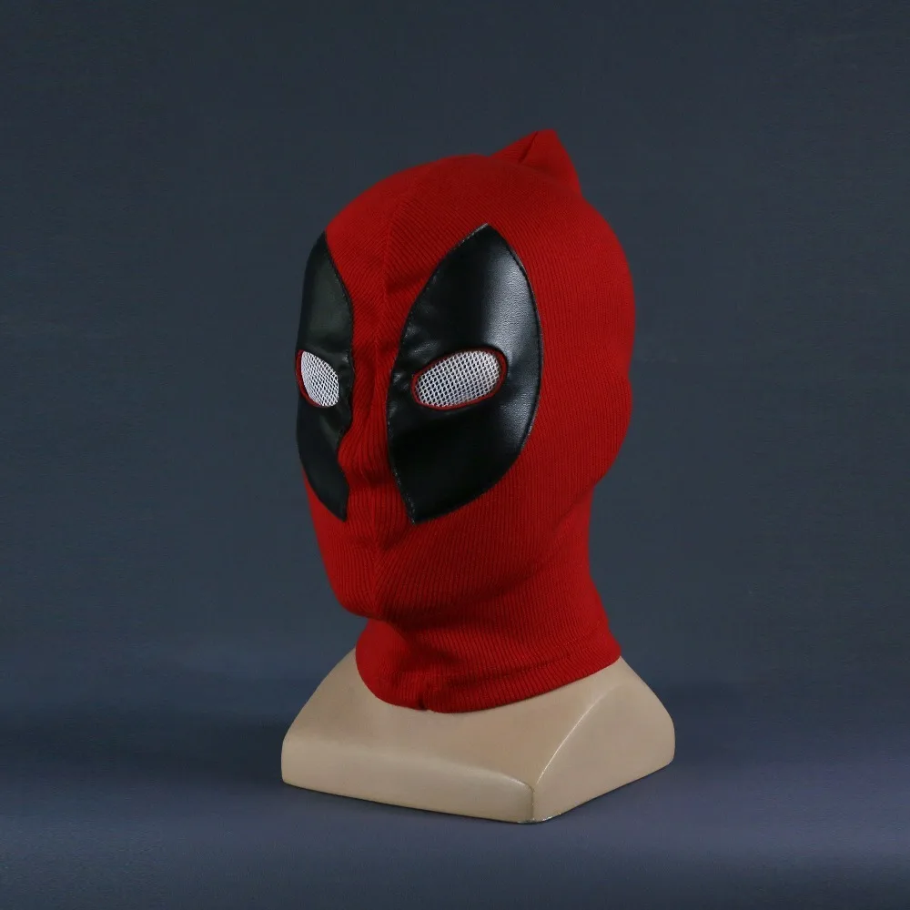 New Marvel Superhero Deadpool Mask Breathable Fabric Faux Leather Full Face Mask Halloween Cosplay Prop (2)