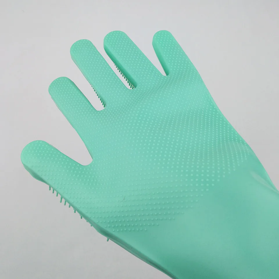 Food Grade Magic Gloves Dishwashing Gloves With BrushScrubber Waterproof Long Rubber Gloves Kitchen For CleaningWashing Dishes 9