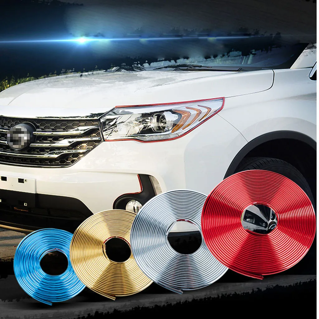 

Car decoration strips 8M Car Interior Decor Wheel Edge Protector Ring Tire Strip Guard Rubber Sticker Car Accessories styling