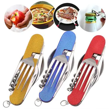

Multi-function Stainless Steel Cutlery Spoon Fork Foldable Split Portable Outdoor Travel Tableware
