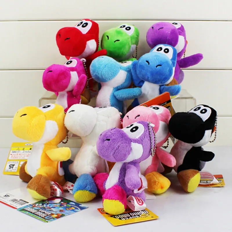 

10pcs/lot 10cm Super Mario Yoshi Plush Doll Toys Super Mario Keychain Decoration Yoshi Pendant Free shipping