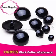 Черные пластиковые пуговицы 100 шт полукруглые жемчужные пуговицы с хвостовиком для скрапбукинга глаза для игрушек декоративные аксессуары для шитья