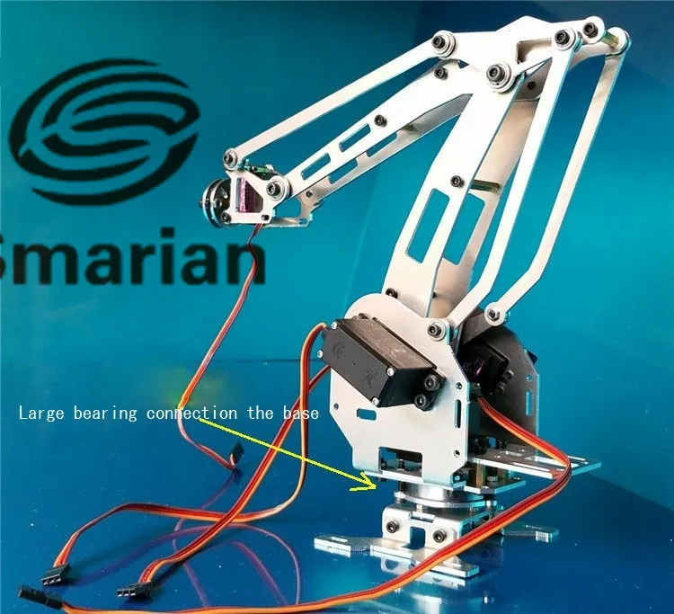 

Official smarian 4 DOF CNC Aluminum Robot Arm Frame 4 Asix Robot Manipulator Model with Optional Servo