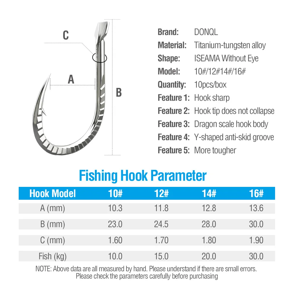 DONQL 10 шт./кор. Титан сплав бронзовых морских рыболовных крючков 20-65LB одинарный круг рыболовных крючков с бородкой и карп рыболовные крючки рыбалка катушка аксессуары