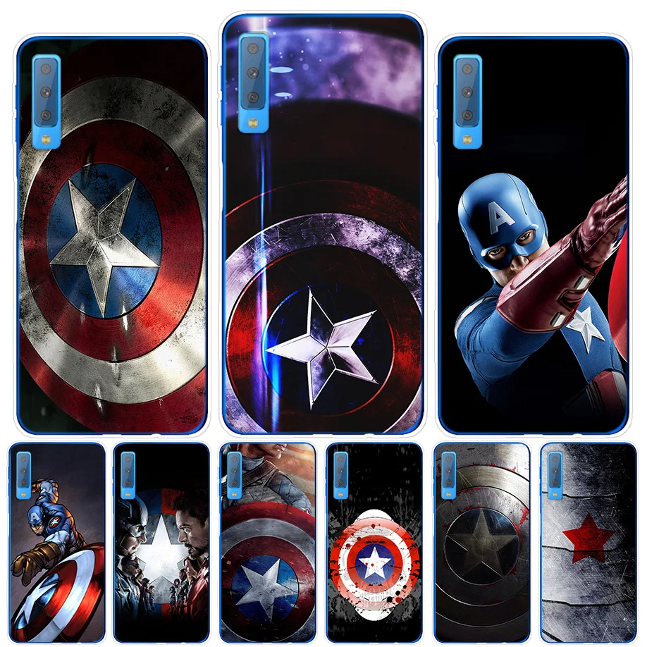 

SuperHero Captain America Silicone Phone Cases Cover Printing Pattern Shell for Samsung Galaxy A7 2018 A730 A730F 6 Inch