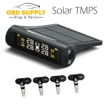 

Solar Car TPMS Tire Pressure Reset System Tire Pressure Monitoring System Inside Digital LCDMonitor AutoCars Safety Alarm System