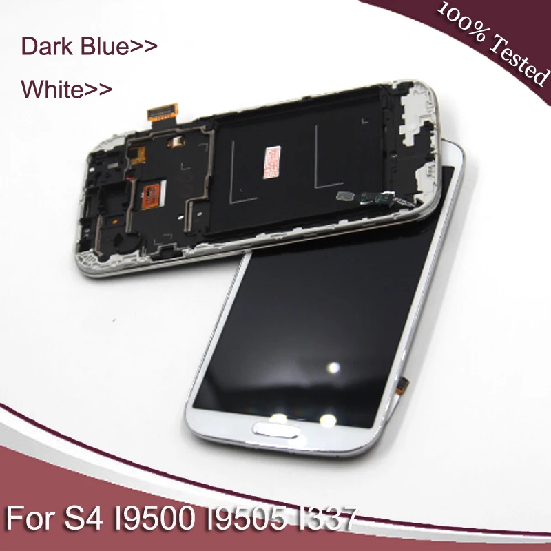 

LCD Display + Touch Screen Compatible For Samsung Galaxy S4 GT-I9505 I9500 i337 LCD Digitizer with frame